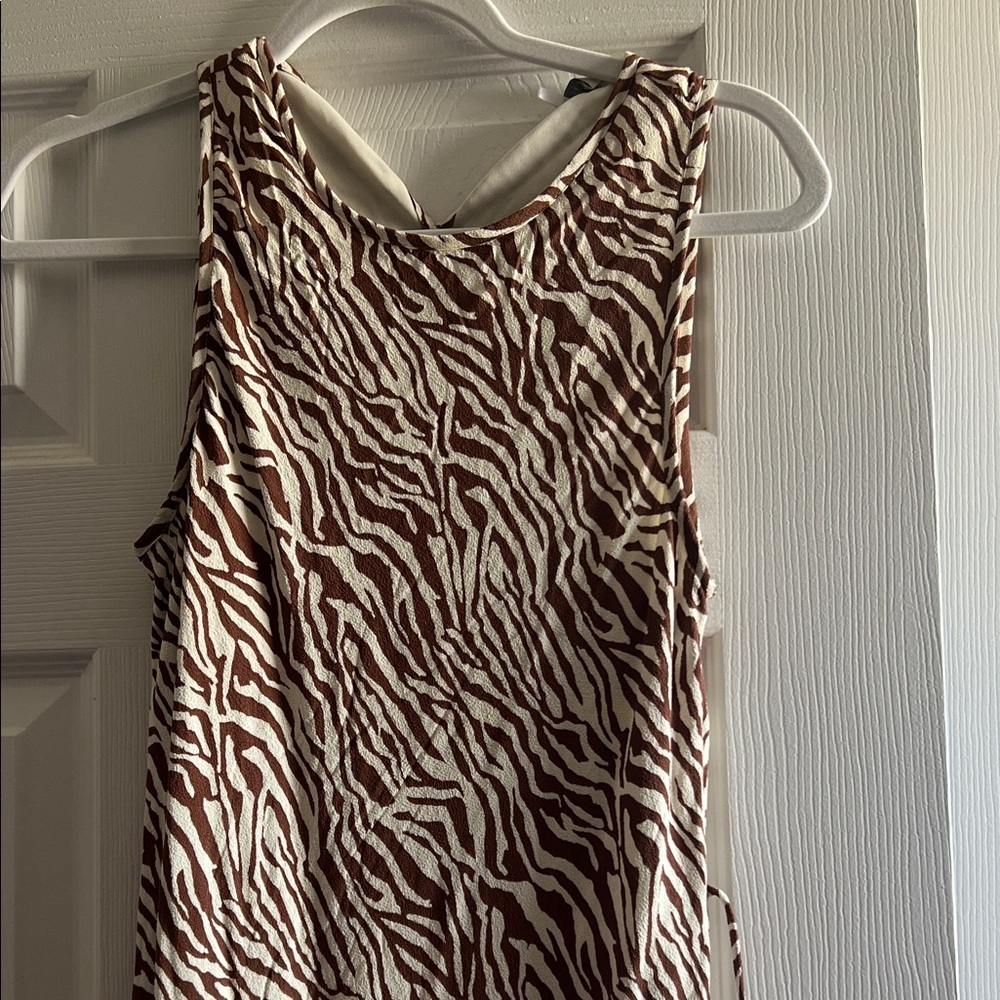 WAYF Zebra Print Sleeveless Maxi Dress Size M - Picture 2 of 8